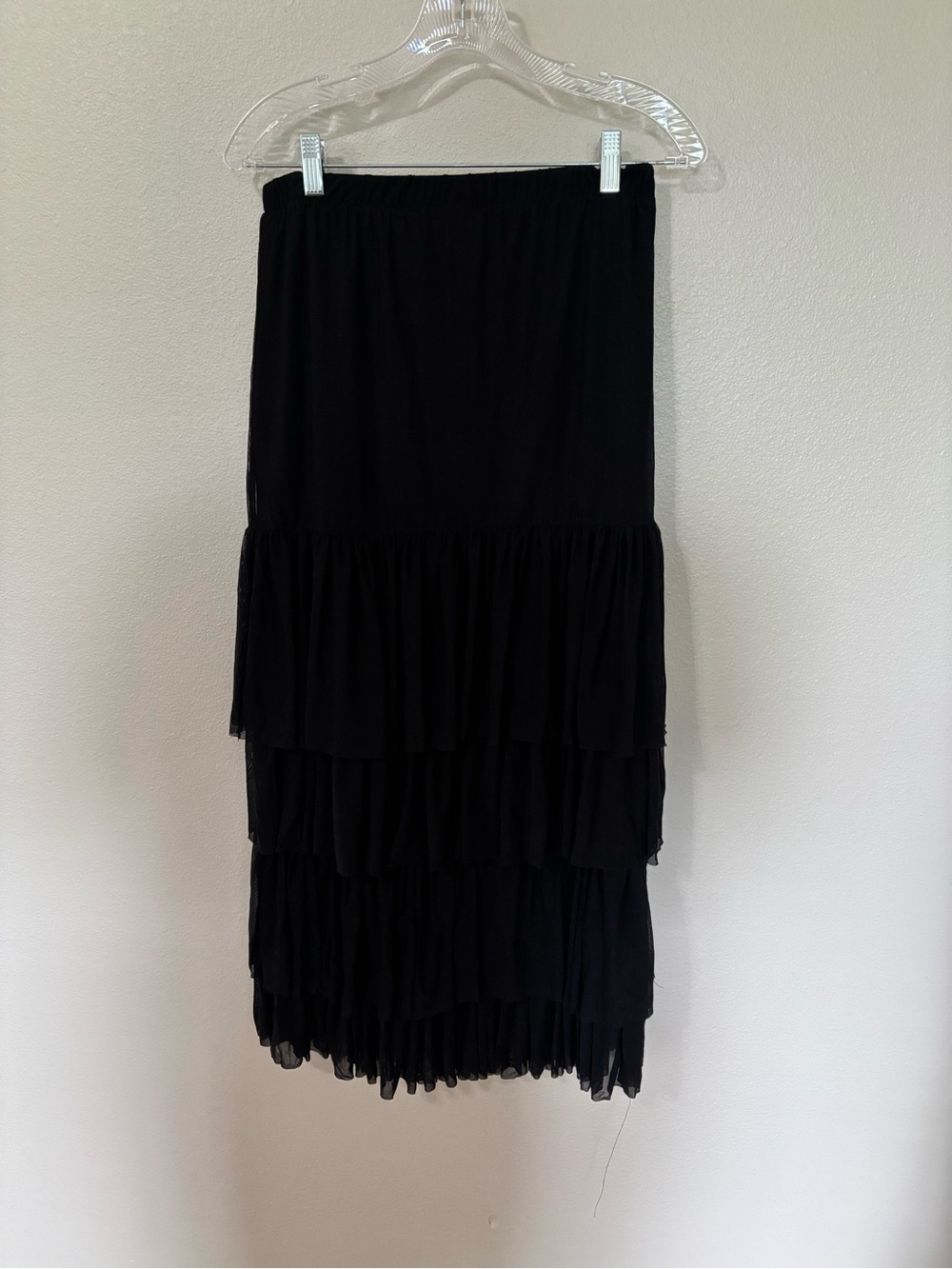 Zadie B’S Black Tiered Ruffle Midi Skirt